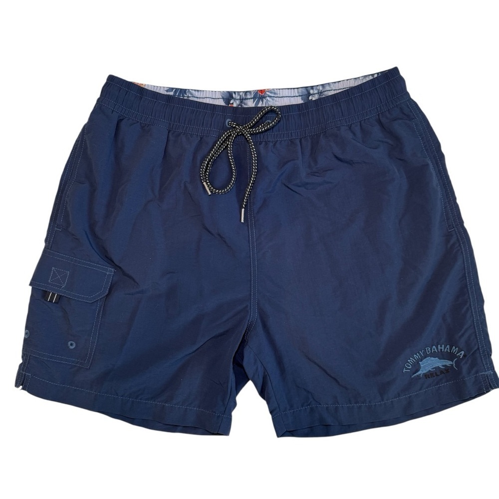 Tommy Bahama Swim Trunks Happy Go Cargo Size Large In Blue - Picture 1 of 6